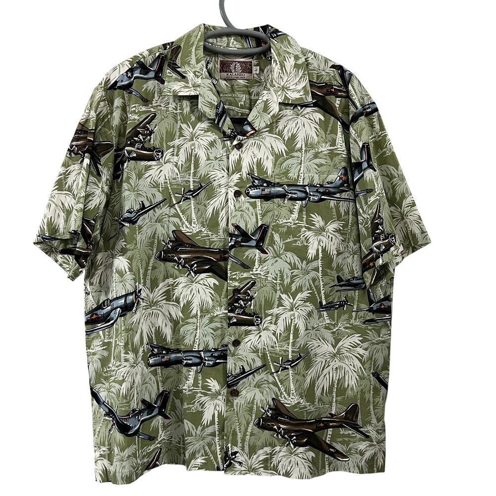 KALAHEO WWII Bombers Hawaiian Shirt - Men's‎ Large
